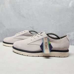 TOMS Oxford Shoes Mens Size 11 Grey Suede Navi Trvl Lite Lace Up Comfort NEW